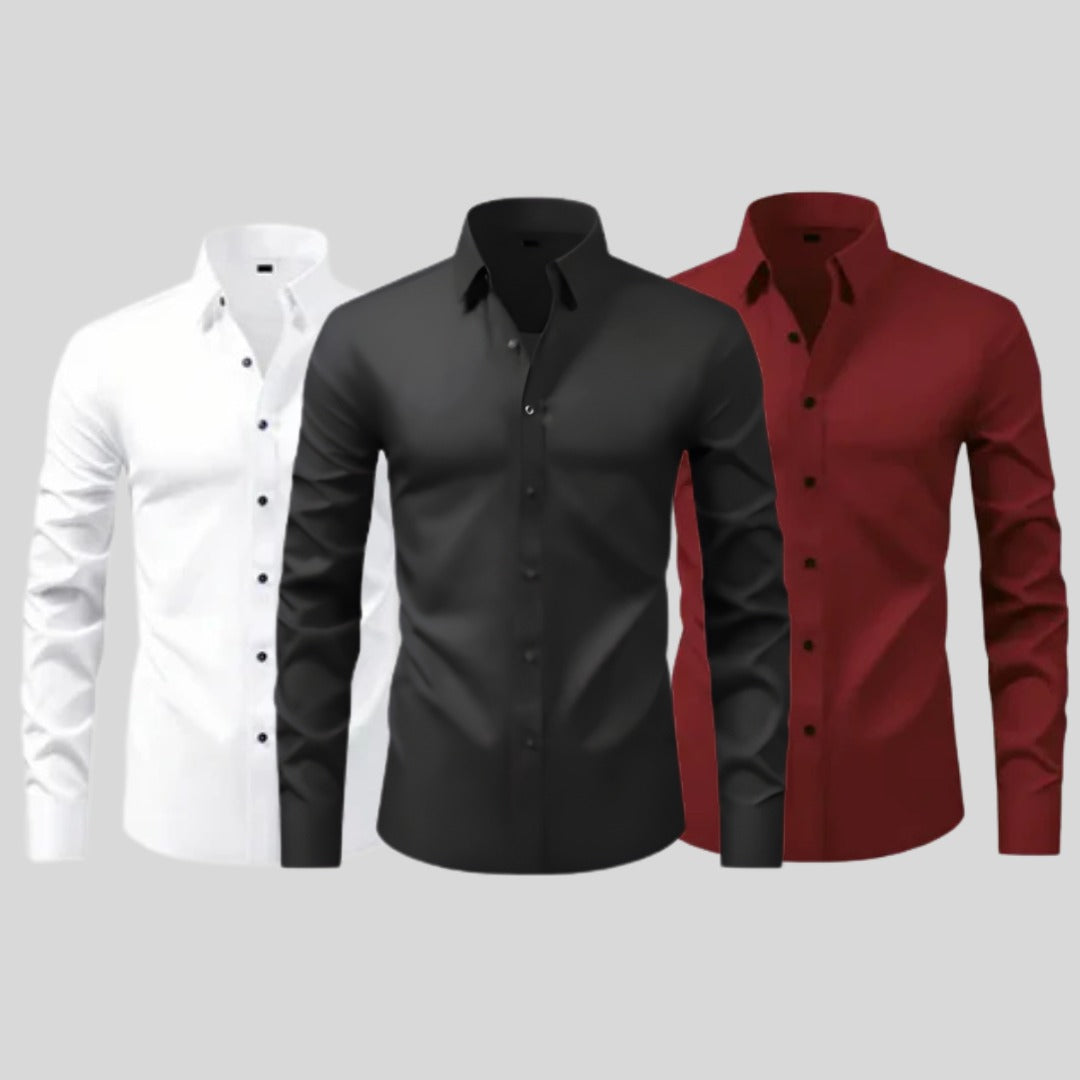 COMPRE 1 LEVE 3 - CAMISA SOCIAL MASCULINA - À PROVA D'AGUA , ÓLEO E MANCHAS