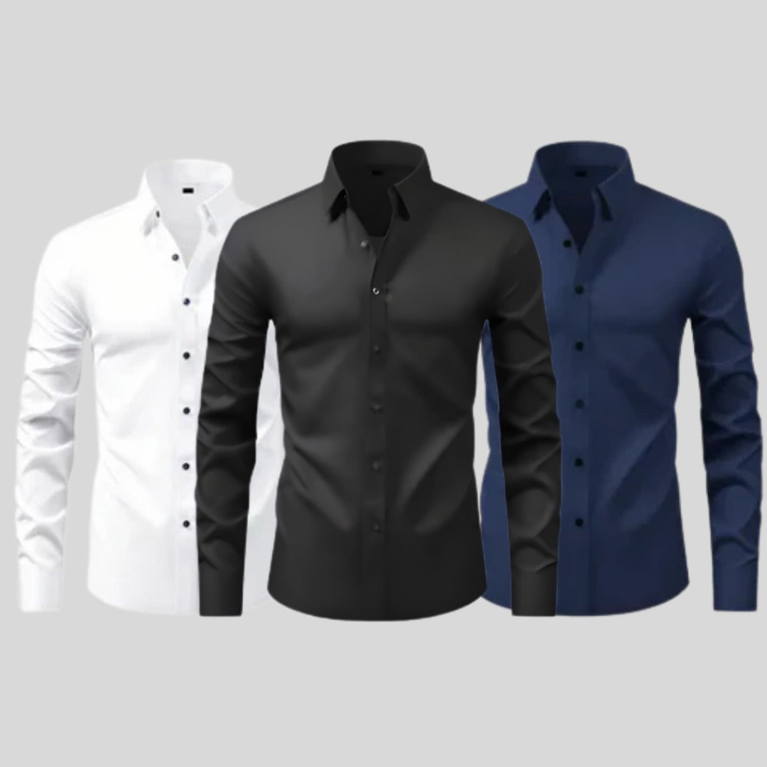COMPRE 1 LEVE 3 - CAMISA SOCIAL MASCULINA - À PROVA D'AGUA , ÓLEO E MANCHAS