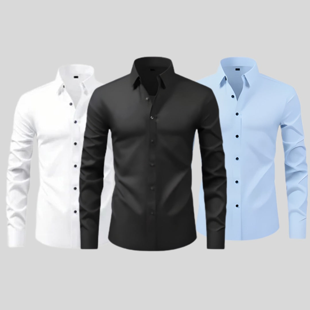 COMPRE 1 LEVE 3 - CAMISA SOCIAL MASCULINA - À PROVA D'AGUA , ÓLEO E MANCHAS